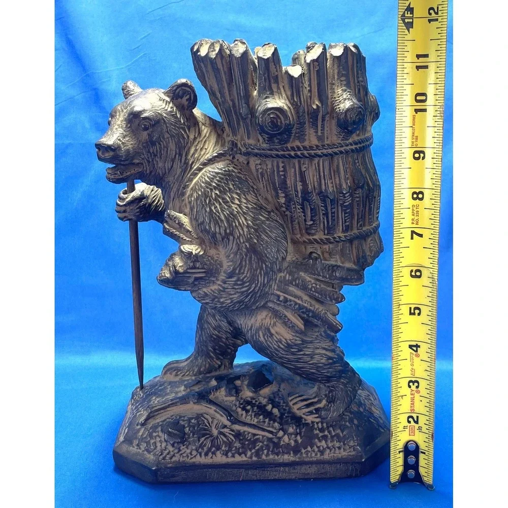 Milano Designs Black Bear Planter Cachepot Rustic Lodge Cabin Decor USA 12